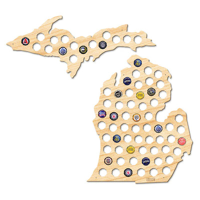 Michigan Beer Cap Map - Large